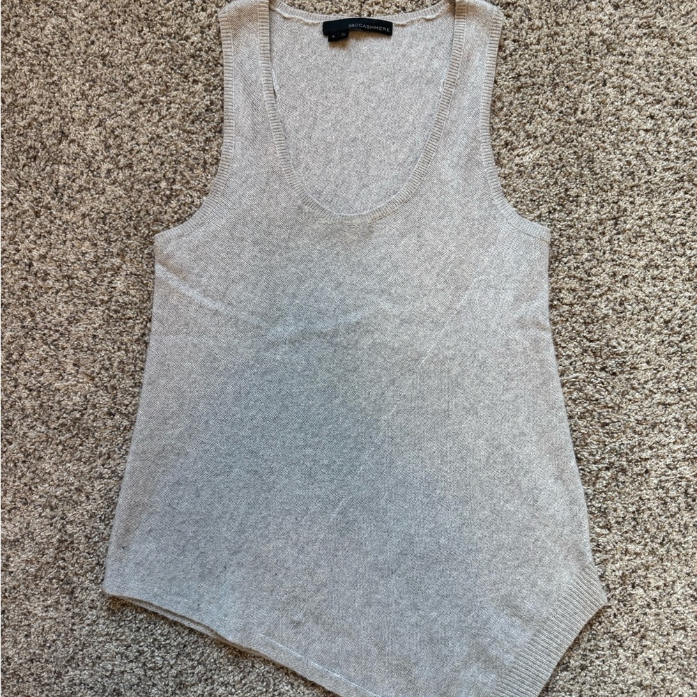 360 Cashmere Light Gray Sweater Tank Top